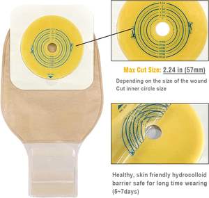 Heagi กระเป๋าใบใหญ่สองชิ้นมีช่องปิด12 ", iostomy stoma Care, ตัดให้พอดี - Product Image 3