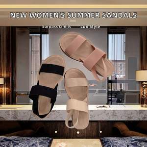 Sandales plates d'été pour femmes, style 2022, respirantes, légères, à bout ouvert, pour la marche en plein air, plage, avec semelle compensée - Product Image 2