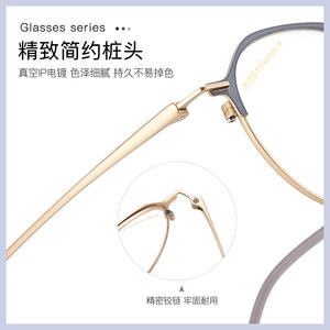 กรอบแว่นตาไทเทเนียมทรงกลมแบบเต็มกรอบจากเซินเจิ้น เลนส์เรซิ่น ดีไซน์น้ำหนักเบาสำหรับทุกเพศ - Product Image 5