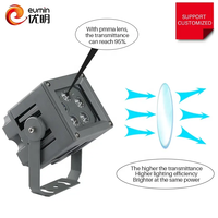 Projecteur LED extérieur étanche IP66 à prix d'usine, 10W, en aluminium et verre trempé, angle de faisceau 5-60°, Ra80 CRI80 50000