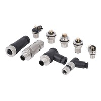 Connecteur circulaire M8 en laiton, 3 broches mâle, 4 trous femelle, étanche IP67, à souder, pour câble automobile