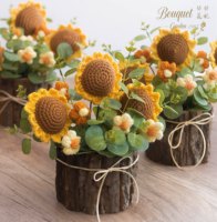Nouvelle fleur artificielle en crochet faite à la main, marguerite tissée en pot, cadeau pour Noël, Thanksgiving, mariage, Saint-Valentin, fête des Mères
