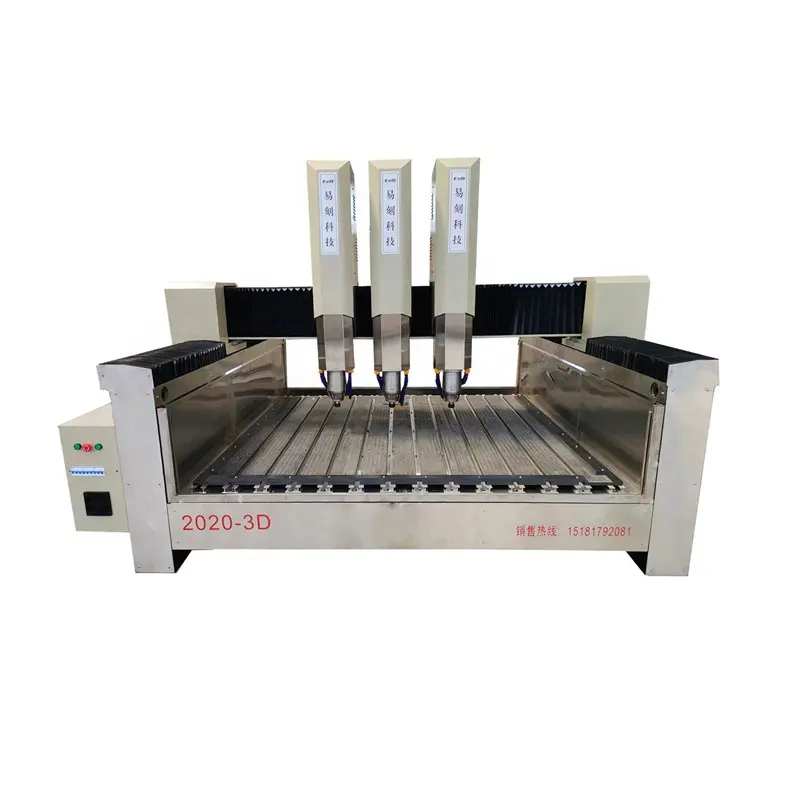 Machine automatique de coupe de pierre 4 axes CNC Router Work Center Granit Marble Stone Cutting Machine