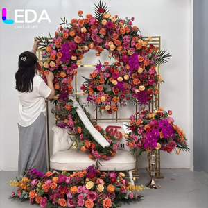 LEDA Fournitures de décoration de mariage, fleurs et plantes, centres de table pour événements de mariage, chemin de table en fleurs artificielles en soie - Product Image 3