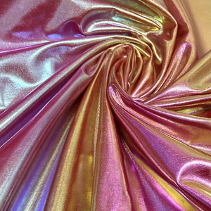 RTS Stock Tissu Holographique Arc-en-Ciel Brillant Néon Feuille Imprimée 100% Polyester Spandex Jersey Stretch Antistatique pour Costume de Garçon - Product Image 3