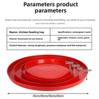 Plateau d'alimentation automatique en plastique de forme ronde pour poussins et poulets de chair, rouge, en promotion