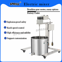 Mélangeur SPRALL pour Laboratoire de Traitement Chimique Industriel, Dissolvant de Résine Liquide, Solutions, Solvants, Peinture, Shampooing, Moteur 220V, Acier
