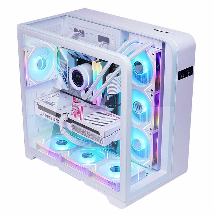 Aluminum Full Tower ATX PC Case with Tempered Glass for Gaming Desktop ...
