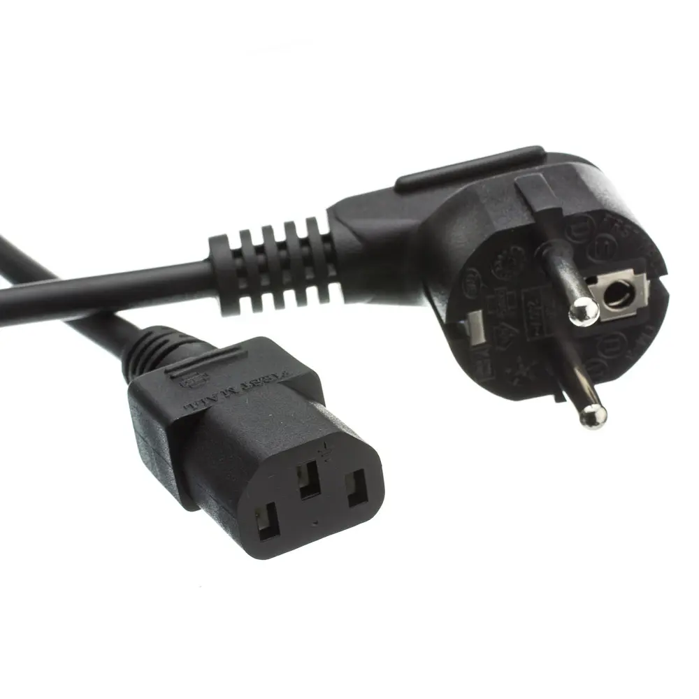 2-Prong EU Power Cable Euro Euro Plug IEC C13 Power Supply Lead Cord