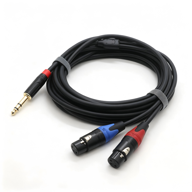 Professional OEM DC6.35mm Male Dual XLR Female/Male PVC Foil Shielded Noise Reduction 3m Microphone Audio Cable