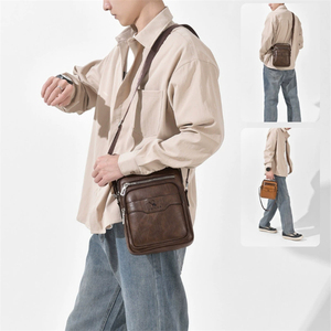 Bolso Mensajero Cuadrado Pequeño <span class=keywords><strong>de</strong></span> Cuero PU, Impermeable, <span class=keywords><strong>de</strong></span> Diseño, con Múltiples Bolsillos, para <span class=keywords><strong>Hombre</strong></span>, <span class=keywords><strong>de</strong></span> Negocios - Product Image 5