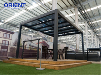 Pergola de jardin en aluminium avec toit en PVC, pergola bioclimatique en aluminium 3x4m, auvent de terrasse