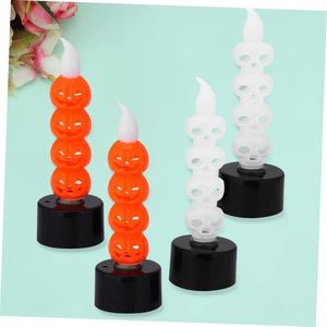 Halloween Led Electronic Horror Light Flameless Battery Operated Spooky Decor <b>Pumpkin</b> Candle Lamp - Product Image 2