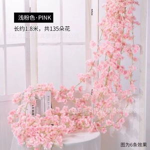 ดอกซากุระประดิษฐ์ตกแต่งผนัง ต้นไม้สีเขียวประดับผนัง งานแต่งงาน ตกแต่งภายในบ้าน ปิดบังท่อแอร์ - Product Image 4