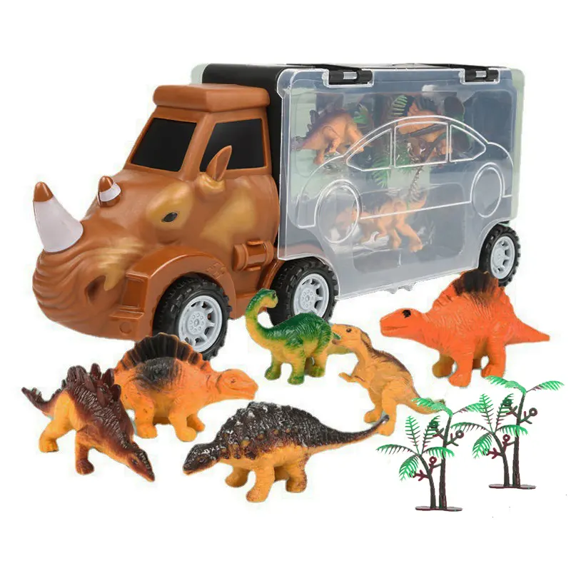 Интересный контейнер со свободным колесом, монстр-динозавр, грузовик с животными, игрушка