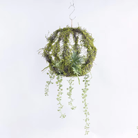 Planta Artificial Colgante con Bola de Césped, Decoración Ecológica de Alta Simulación para Hogar y Jardín, Decoración de Plástico