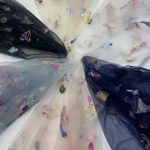 Lentejuelas bordadas de setas de dibujos animados en 3D para vestido de gasa Suiza tela de encaje de tul estilo Sexy para zapatos y bolsos de niñas - Product Image 1