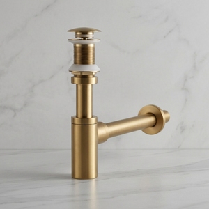 <span class=keywords><strong>Sifone</strong></span> a bottiglia moderno in ottone massiccio con kit di scarico a scomparsa per lavabo, nero opaco, per mobile bagno - Product Image 2