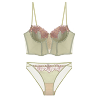 Ensemble de lingerie corset sexy vintage pour femme, fin, motif rose, avec haut bustier à baleines, soutien-gorge push-up pour petite poitrine et culotte, effet amincissant pour la taille