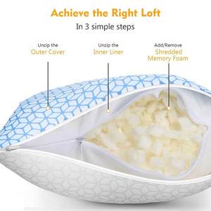 Cuscino in Memory Foam Euro Top Rinfrescante con Rivestimento in Bambù, Motivo Solido, Offre una 'Sensazione di Ghiaccio' <span class=keywords><strong>all</strong></span>'<span class=keywords><strong>Acquisto</strong></span> - Product Image 6
