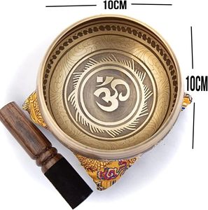 Juego de Cuencos Tibetanos de Bronce de Grado Maestro, Tono Puro, Arte Thangka Hecho a Mano, Feng Shui, <span class=keywords><strong>Bazar</strong></span> del Himalaya, China (Amarillo Dorado) 300 - Product Image 3