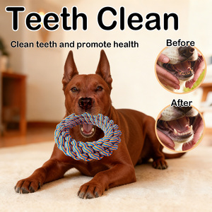 El Yapımı Kırılmaz Pamuk Halat ve TPR Köpek Çiğneme Oyuncakları Seti, Orta ve Büyük Irklar İçin Agresif Çiğneyiciler İçin Köpek Halat Oyuncakları - Product Image 3