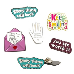 Cadeaux uniques Épingle en émail <span class=keywords><strong>de</strong></span> motivation <span class=keywords><strong>de</strong></span> mots mignons Épingle à broche <span class=keywords><strong>de</strong></span> mot positif Épingles en émail doux inspirantes personnalisées pour sacs à dos chapeaux - Product Image 1