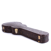 Étui de guitare rigide fait main en bois, PVC et cuir, personnalisé OEM, durable, avec fermeture à cadenas, poignée, résistant à la poussière et aux chocs