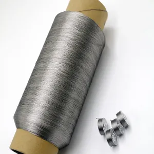 Fio de costura metálico, alta qualidade isolado resistente ao calor branco prata fio de costura fio de aço inoxidável