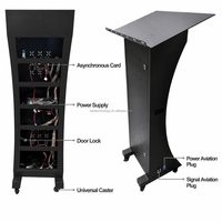 Écran LED P1.8 GOB pour podium, 320x960mm, affichage incurvé, armoire verrouillable Novastar Async, prise aviation, installation sur scène