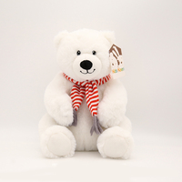 Ours polaire de Noël blanc mignon en peluche doux Position assise apaisant pour enfants Poupée grand ours blanc Oceanarium