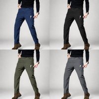 Pantalon cargo robuste pour homme, bleu marine, multi-poches, utilitaire, pour la randonnée en extérieur, vêtements de travail, poche zippée, coupe droite, OEM ODM