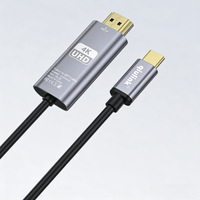 Cable USB C a HDMI Qiulink 4K 60Hz de 2M, Adaptador de Aleación de Aluminio Tipo C a HDTV para Laptop MacBook Pro Air a Monitor TV