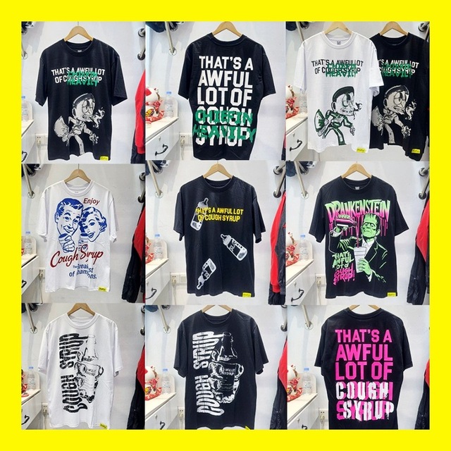 High-quality 100% cotton short-sleeve T-shirt featuring "THAT'S A AWFUL LOT OF COUGH SYRUP"