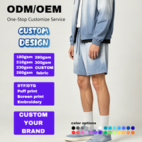 Shorts délavés pour hommes, bleu clair dégradé, taille élastique avec cordon de serrage, coupe ample, au-dessus du genou, toucher doux, pour l'été