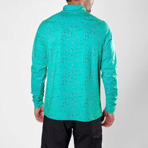 OEM осенние мужские удобные экологически чистые толстовки с цифровой печатью из полиэстера UPF50 + спортивные 1/4 пуловеры для гольфа на молнии - Product Image 3