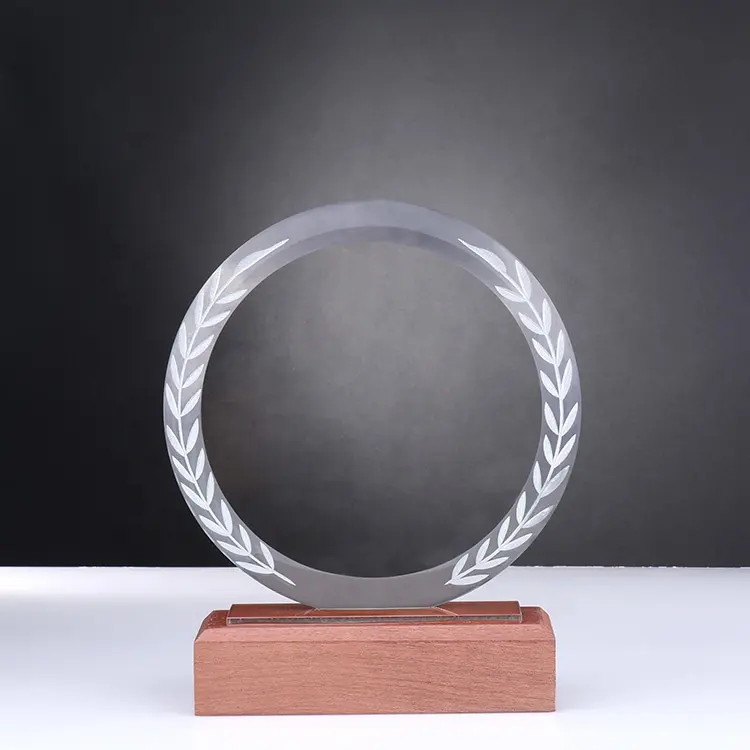 MH-J186 Nuovo disegno di prezzi di fabbrica I Regali di Anniversario di logo personalizzato trofeo di cristallo di legno awards