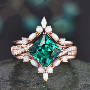 Elisa Jewelry Natural Real <strong>Emerald</strong> <strong>Ring</strong> Lab Grown Engagement <strong>Ring</strong> 925 Sterling <strong>Silver</strong> Real Gold 18K for Man Women - Product Image 1