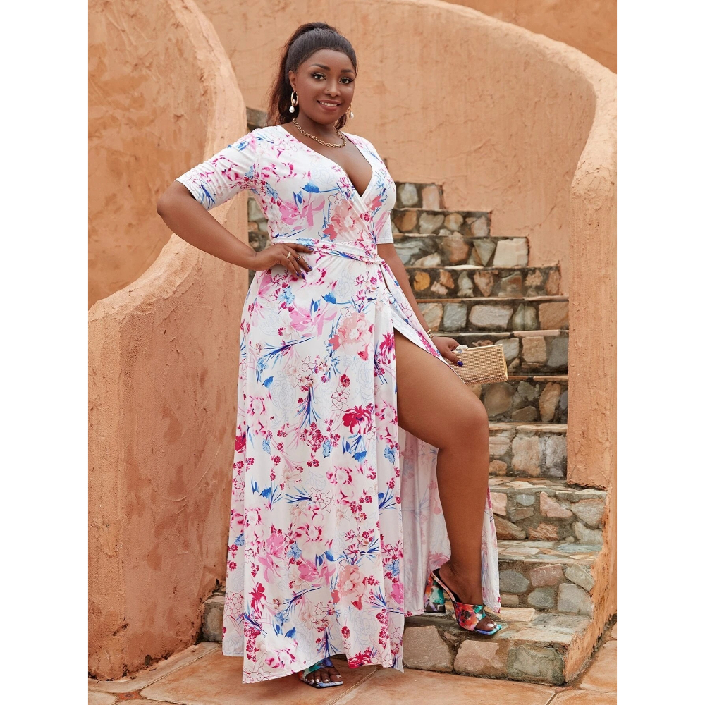 Long Sleeve Long Dress For Chubby Girl Plus Size Maxi Dress For Curvy Women  Long Sleeve