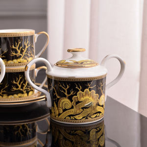 Hot Selling Nordic Luxury 15-Piece Bone China Coffee <b>Set</b> Royal Ceramic Saucers Custom Logo Gift <b>Box</b>-Ocean-Themed Drinkware - Product Image 5