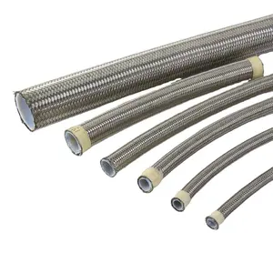 Black Braided Ss Stainless Steel An 6 Stainless Steel Braided Ptfe Hose Expandable Ptfe Hose For Ptfe Fuel Oil Hose Line