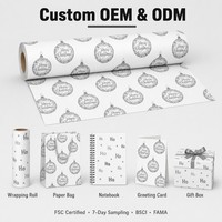 Papier d'emballage cadeau personnalisé en gros, rouleau de papier personnalisé, étiquette suspendue, boîte cadeau, sac en papier, carnet, accessoires variés, petit et grand MOQ