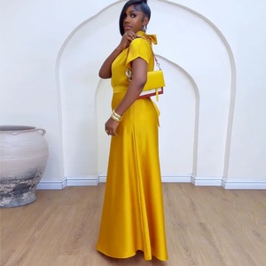 Collection Été 2025 – Ensemble Deux Pièces Élégant Femme Style Européen et Américain : Pantalon Taille Haute Ample et Haut en Satin à Manches Chauve-Souris avec Lacets - Product Image 3