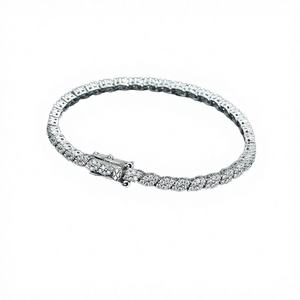 Pulsera de tenis de plata 925 con moissanita, chapada en oro blanco, corte brillante, joyería fina, elegante regalo de lujo para mujer - Product Image 2