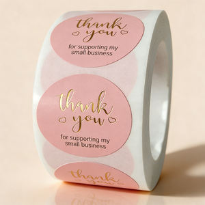 Autocollants personnalisés en vinyle holographique « Merci » « Je soutiens <span class=keywords><strong>ma</strong></span> petite entreprise » pour l'impression d'emballages, impression résistante à l'eau - Product Image 2