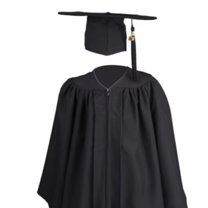 Robe de Cérémonie de Remise des Diplômes Unisexe pour Enfants, Bébés et Maternelle, en Polyester Mat 100%, avec Toque de Remise des Diplômes et Logo Personnalisé - Product Image 1