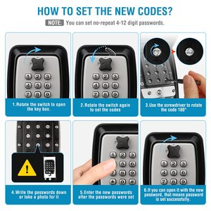 Wall Mounted Outdoor Large Weatherproof Cover Car Dealer Push Button Combination Key Safe Car Window <b>Lock</b> <b>Box</b> - Product Image 6