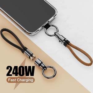 <span class=keywords><strong>สาย</strong></span>ชาร์จเร็ว 2-in-1 240W <span class=keywords><strong>สาย</strong></span>ถักหนังแท้ ป้องกันการเสียสลาย พร้อมสายคล้องคอ แบบ Type-<span class=keywords><strong>C</strong></span> USB สำหรับโทรศัพท์มือถือ IOS และ Android - Product Image 1