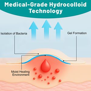 Nastro idrocolloide tagliato su misura per bende ipoallergeniche e impermeabili per <span class=keywords><strong>ustioni</strong></span> per la cura delle ferite, vesciche, Acne, mal di letto - Product Image 4