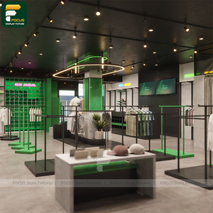 Mueble de Exhibición Contemporáneo para Tienda de Moda, con Estantes de Pared, Mostrador y Caja Registradora - Product Image 2